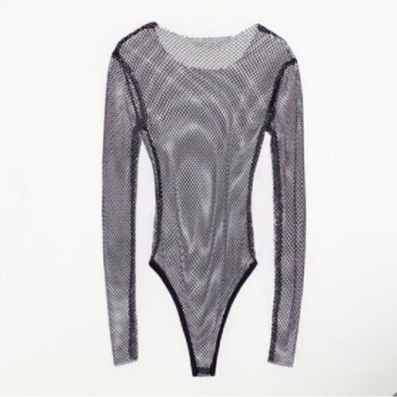Zara Black Studded Multicolored Mesh
Bodysuit(Size Small) - Picture 1 of 12